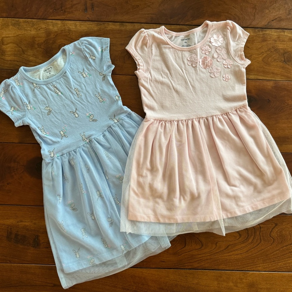 Carter's Blue and Pink Casual Kids Dresses